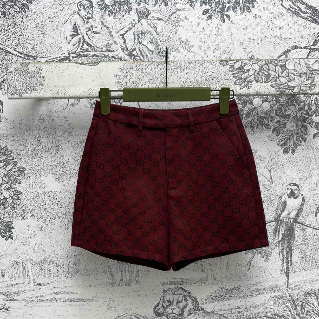 GUCCI Gucci High Waist Short Red Jacquard Fabric