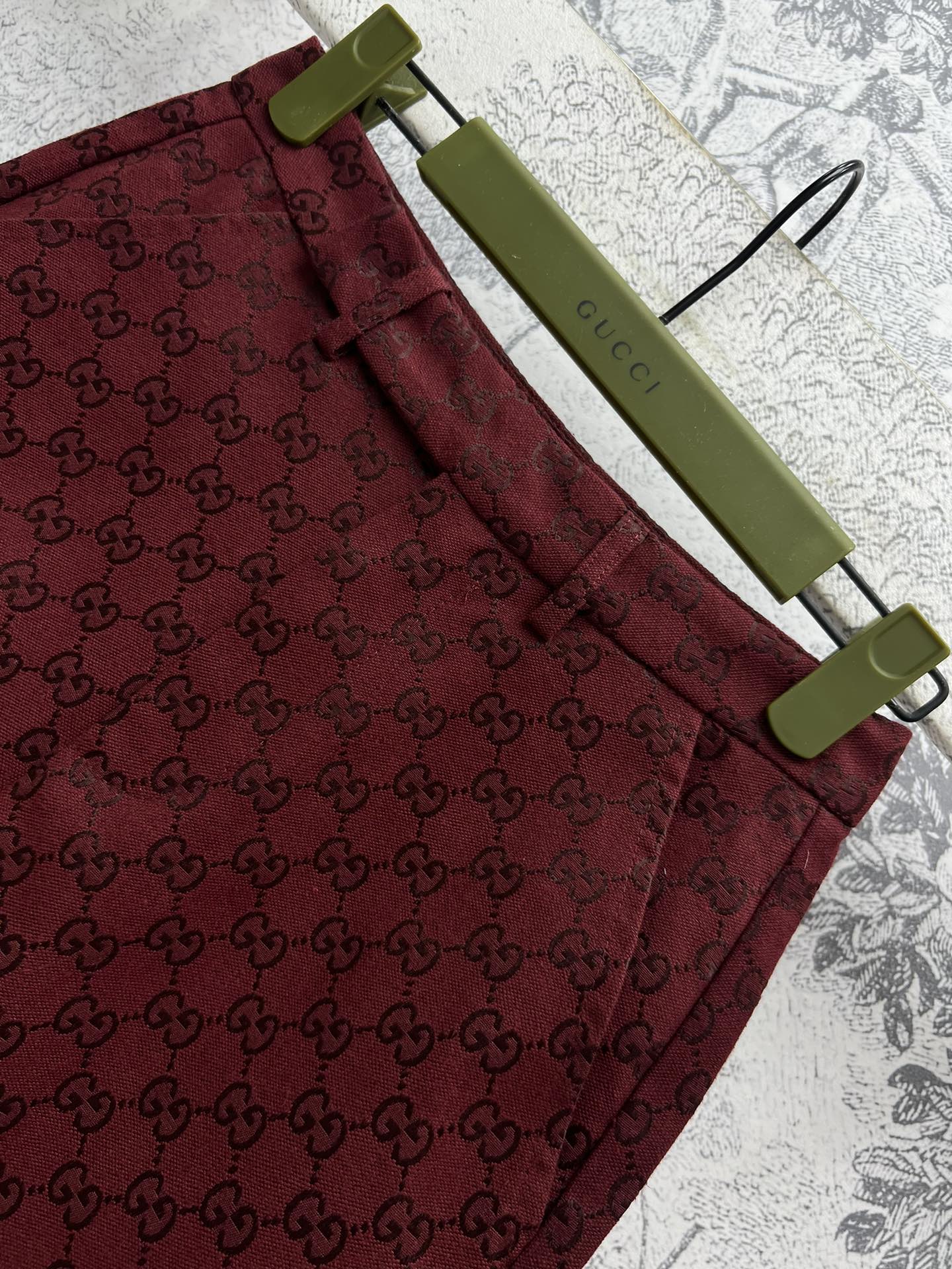 GUCCI Gucci High Waist Short Red Jacquard Fabric
