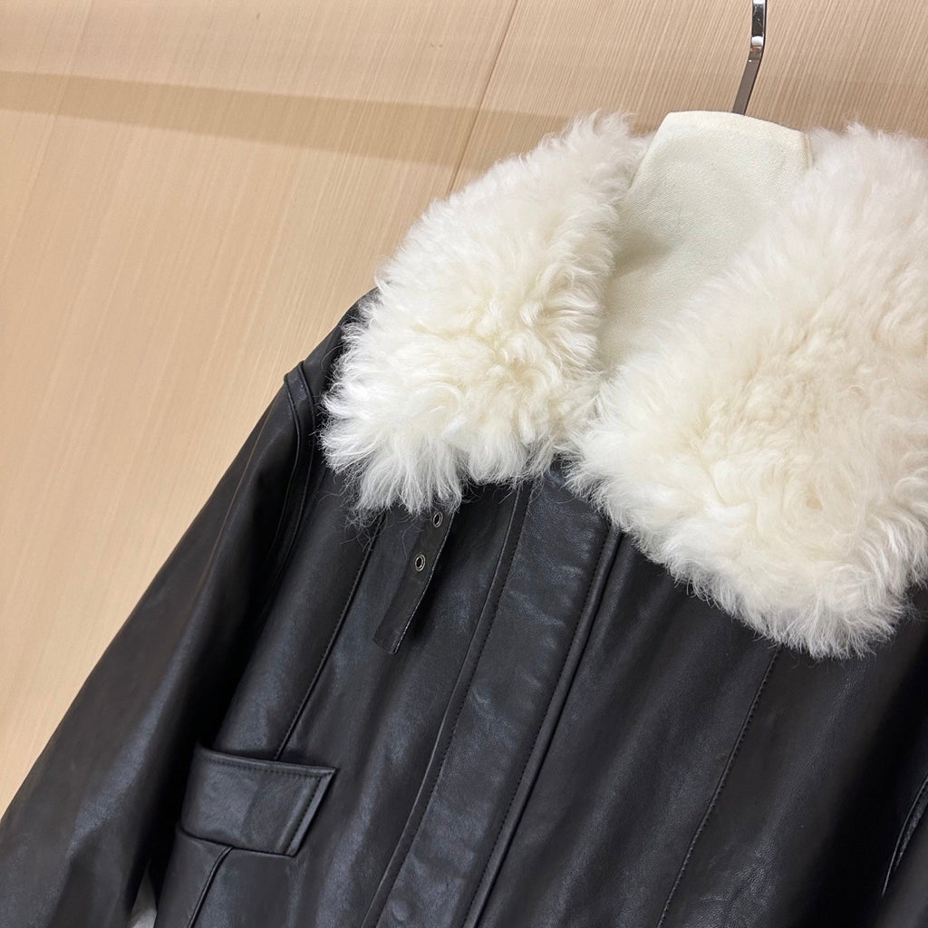 MIUMIU LEATHER DOWN JACKET STYLE 711