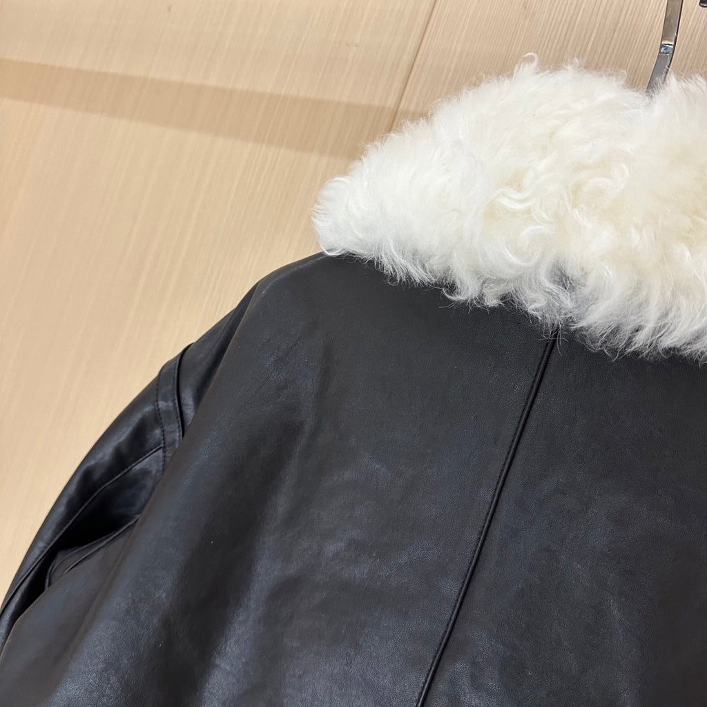 MIUMIU LEATHER DOWN JACKET STYLE 711