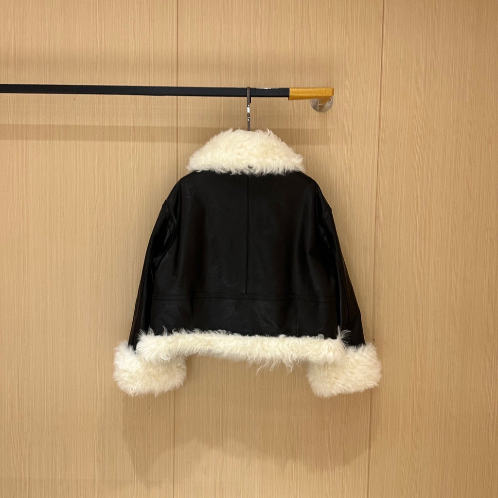 MIUMIU LEATHER DOWN JACKET STYLE 711