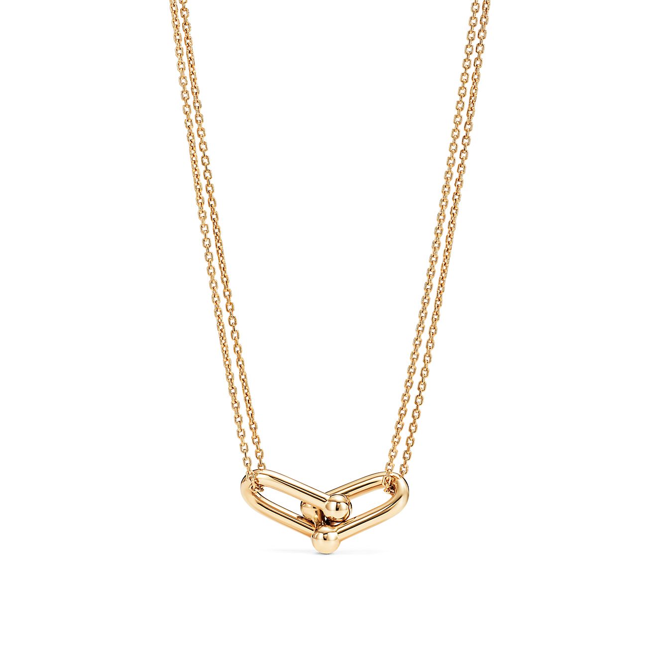 TIFFANY HARDWEAR GOLD DOUBLE LINK NECKLACE