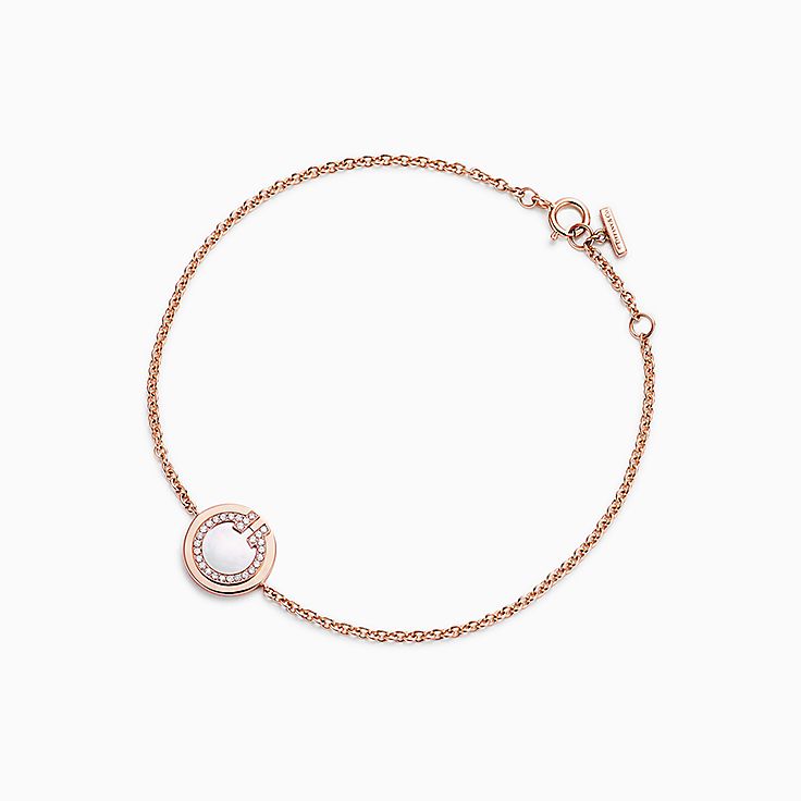 TIFFANY DIAMOND CIRCLE PINK GOLD BRACELET