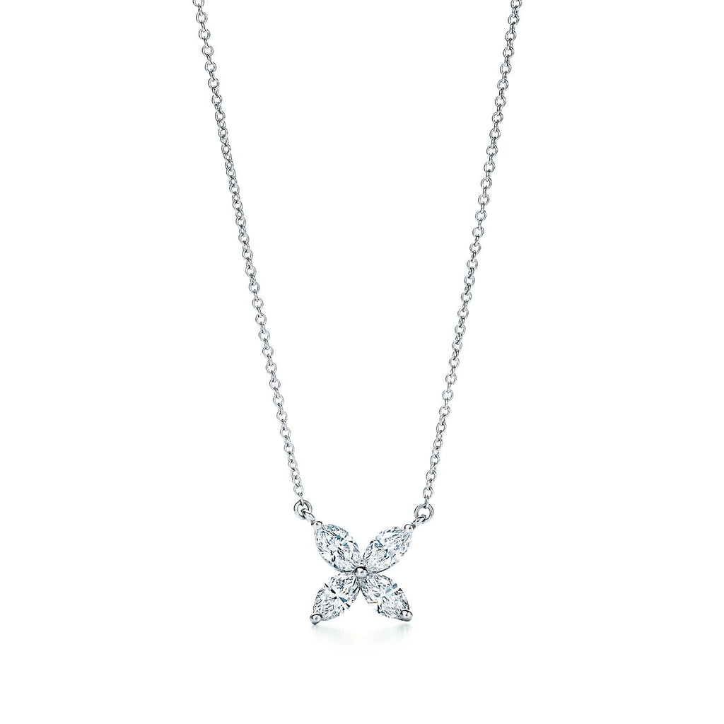 TIFFANY PLATINUM AND DIAMOND VICTORIA PENDANT NECKLACE