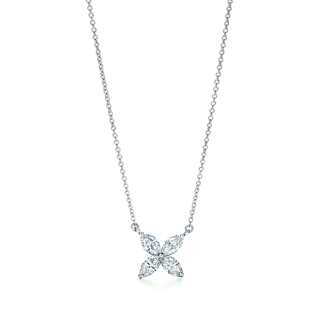 TIFFANY PLATINUM AND DIAMOND VICTORIA PENDANT NECKLACE