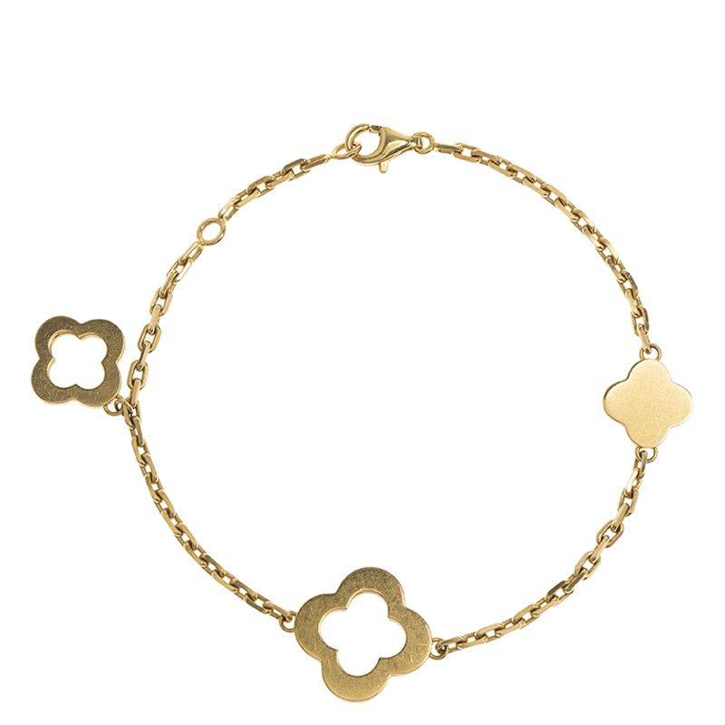 Van Cleef & Arpels PURE CLOVER GOLD BRACELET 3 MOTIFS
