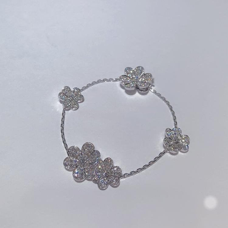 Van Cleef & Arpels FRIVOLE SILVER 5 FLOWERS BRACELET