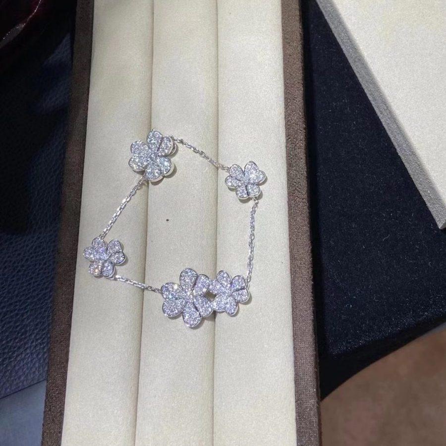 Van Cleef & Arpels FRIVOLE SILVER 5 FLOWERS BRACELET