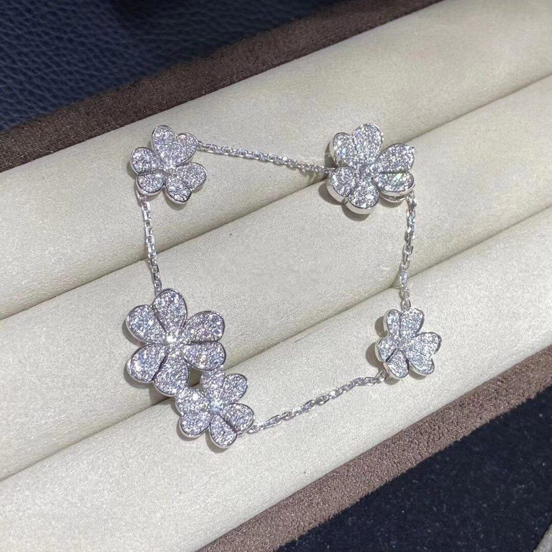 Van Cleef & Arpels FRIVOLE SILVER 5 FLOWERS BRACELET