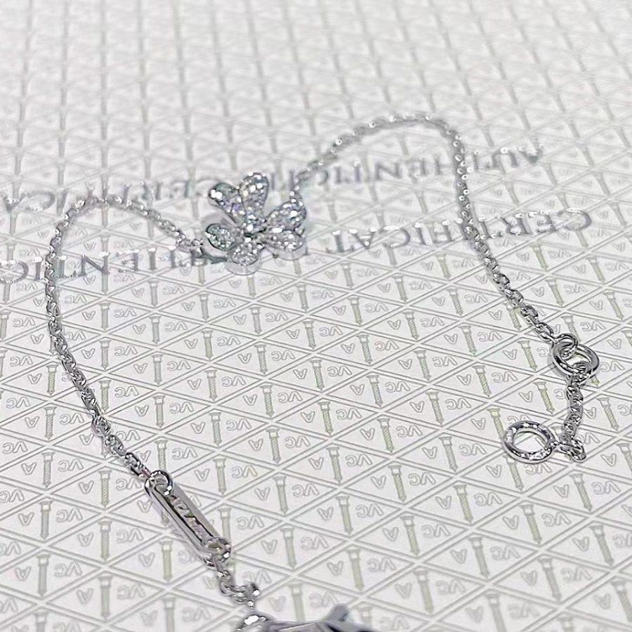 Van Cleef & Arpels FRIVOLE SILVER FLOWER DIAMOND BRACELET