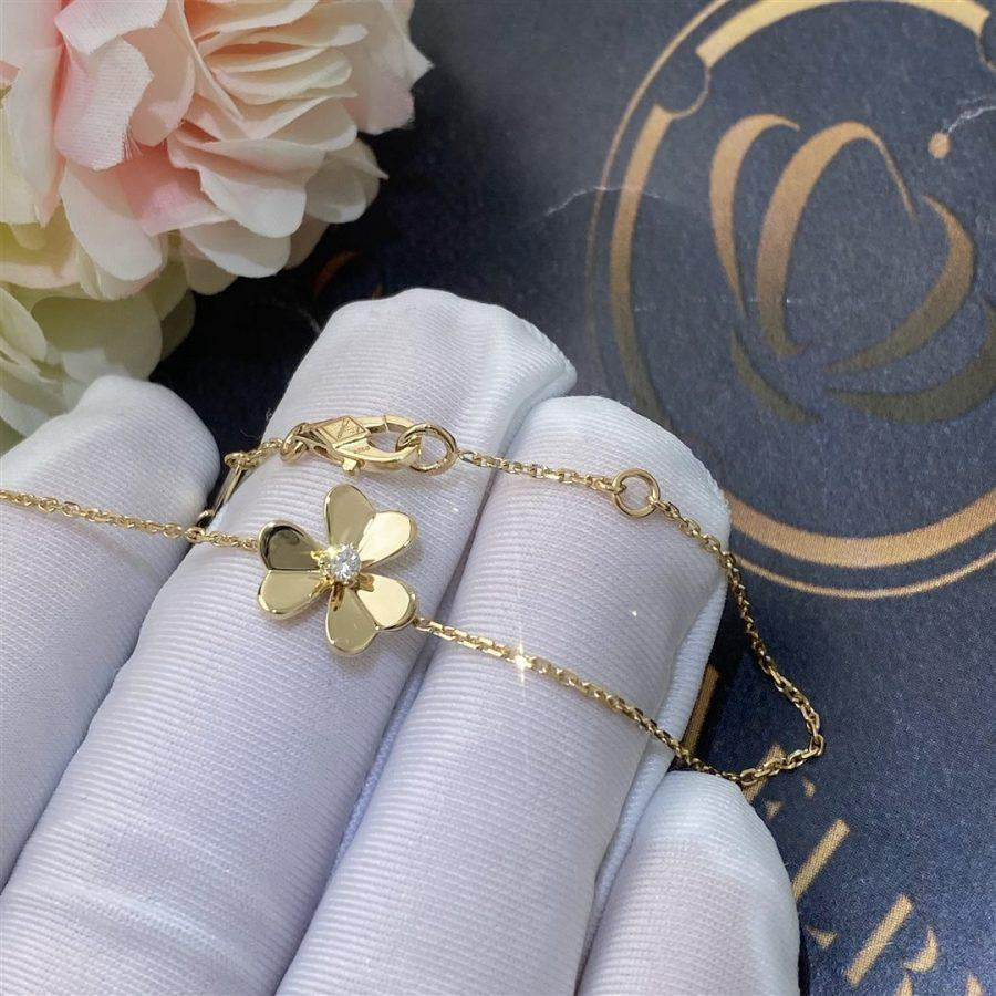 Van Cleef & Arpels FRIVOLE GOLD FLOWER BRACELET