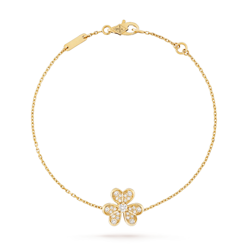 Van Cleef & Arpels FRIVOLE GOLD FLOWER DIAMOND BRACELET
