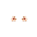 Van Cleef & Arpels FRIVOLE PINK GOLD FLOWER PINK EARRINGS