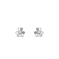 Van Cleef & Arpels FRIVOLE MINI SILVER FLOWER EARRINGS