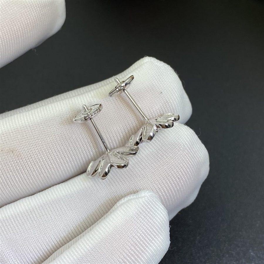 Van Cleef & Arpels FRIVOLE MINI SILVER FLOWER EARRINGS