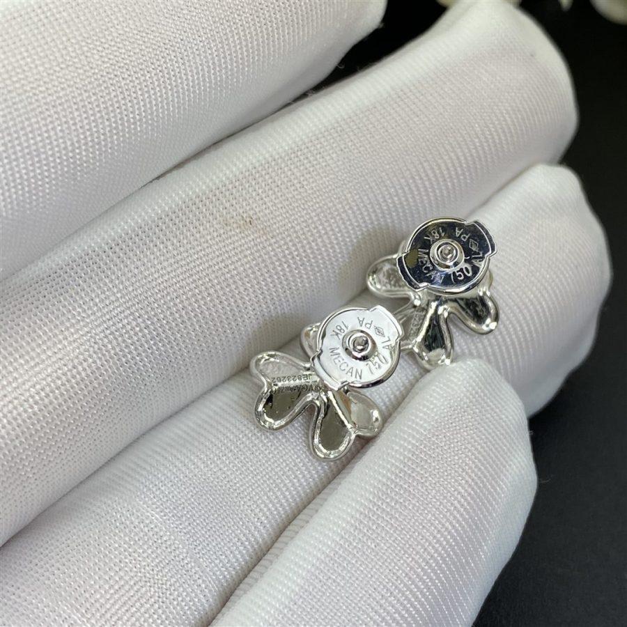 Van Cleef & Arpels FRIVOLE MINI SILVER FLOWER EARRINGS