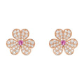 Van Cleef & Arpels FRIVOLE PINK GOLD FLOWER DIAMOND EARRINGS