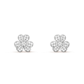 Van Cleef & Arpels FRIVOLE SILVER FLOWER DIAMOND EARRINGS
