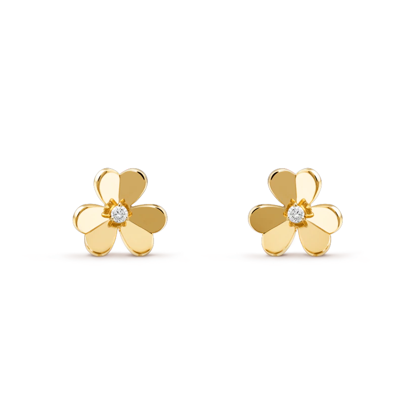 Van Cleef & Arpels FRIVOLE GOLD FLOWER EARRINGS