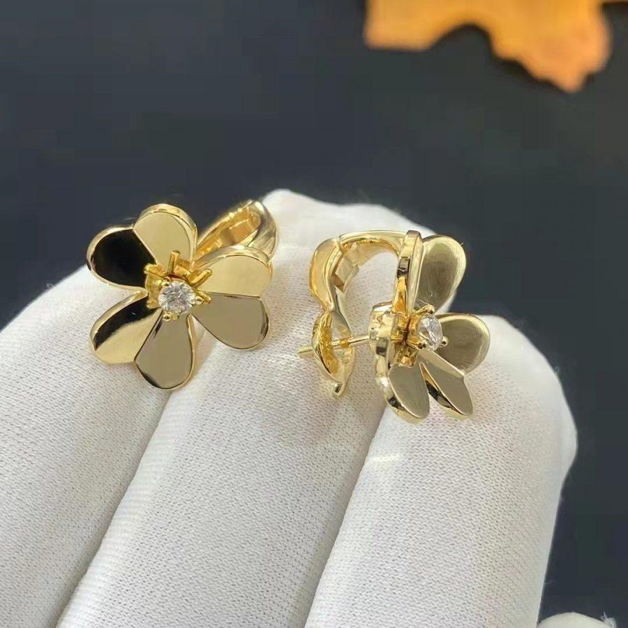 Van Cleef & Arpels FRIVOLE GOLD FLOWER EARRINGS