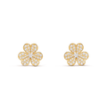 Van Cleef & Arpels FRIVOLE GOLD FLOWER DIAMOND EARRINGS