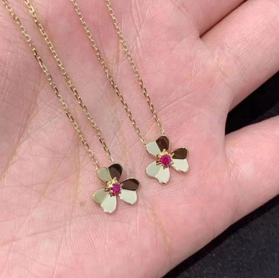 Van Cleef & Arpels FRIVOLE GOLD FLOWER NECKLACE