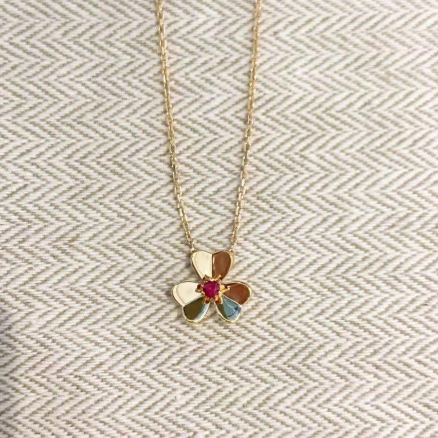 Van Cleef & Arpels FRIVOLE GOLD FLOWER NECKLACE