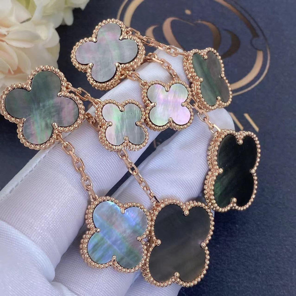 Van Cleef & Arpels CLOVER DARK MOP 4 MOTIFS PINK GOLD