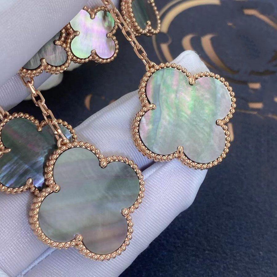 Van Cleef & Arpels CLOVER DARK MOP 4 MOTIFS PINK GOLD