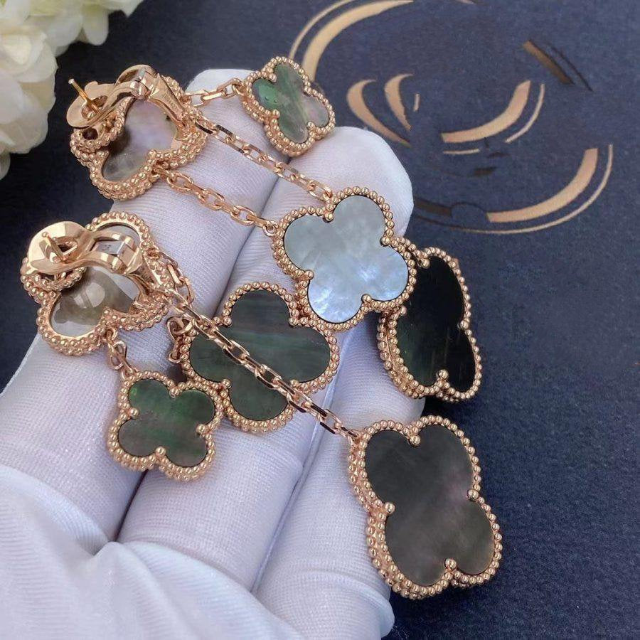 Van Cleef & Arpels CLOVER DARK MOP 4 MOTIFS PINK GOLD