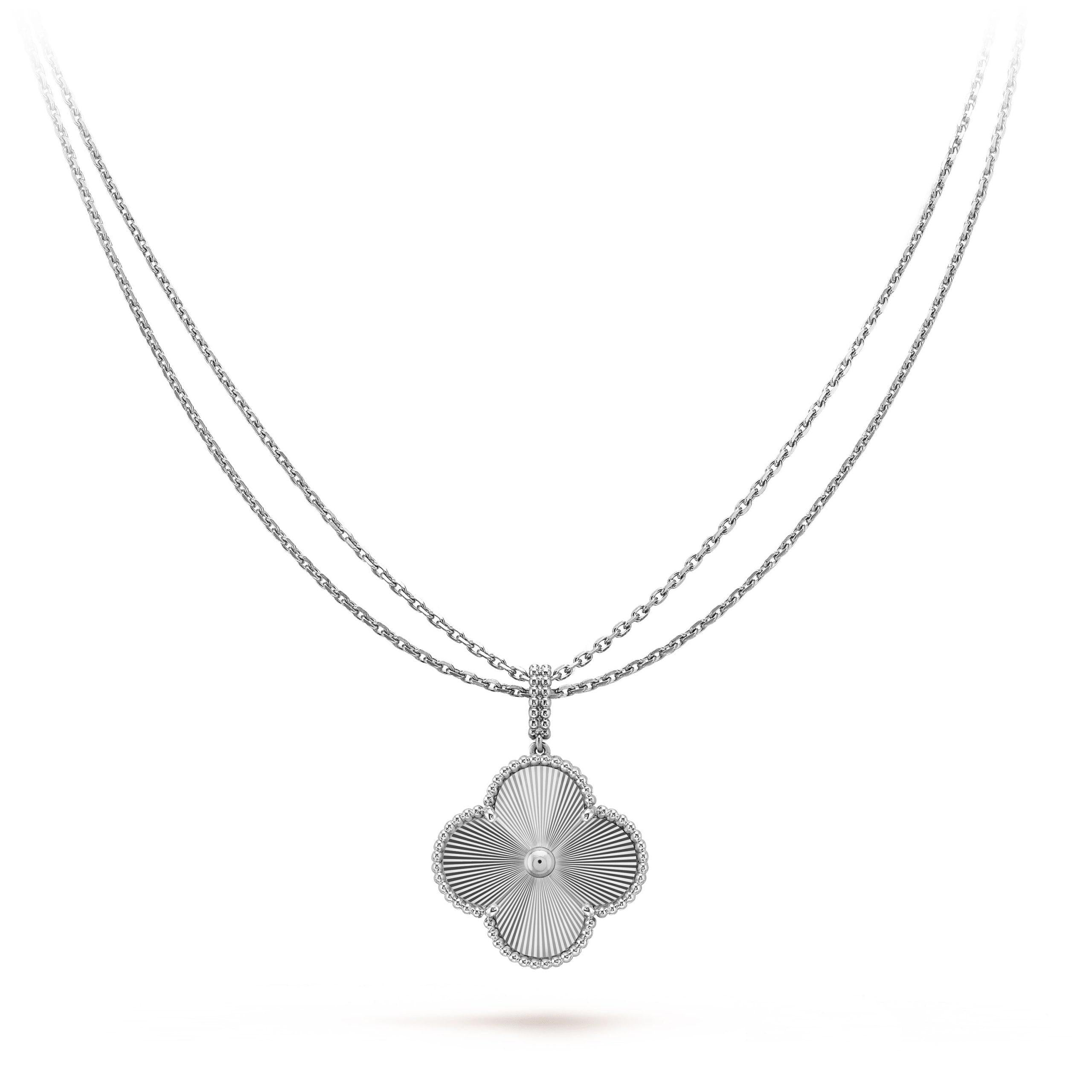 Van Cleef & Arpels CLOVER SILVER BIG CLOVER NECKLACE
