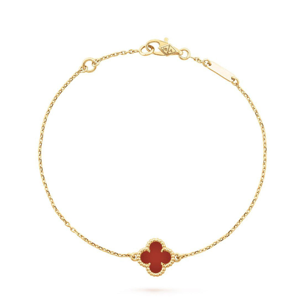 Van Cleef & Arpels CLOVER GOLD CARNELIAN BRACELET