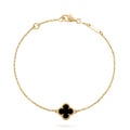 Van Cleef & Arpels CLOVER GOLD ONYX BRACELET