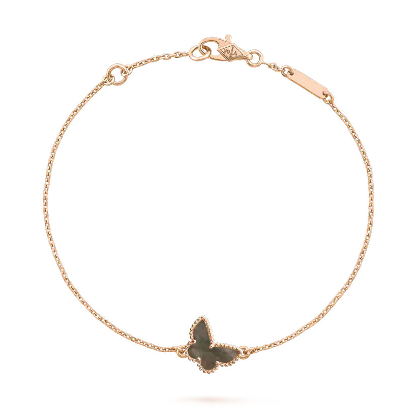 Van Cleef & Arpels BUTTERFLY ONYX PINK GOLD BRACELET