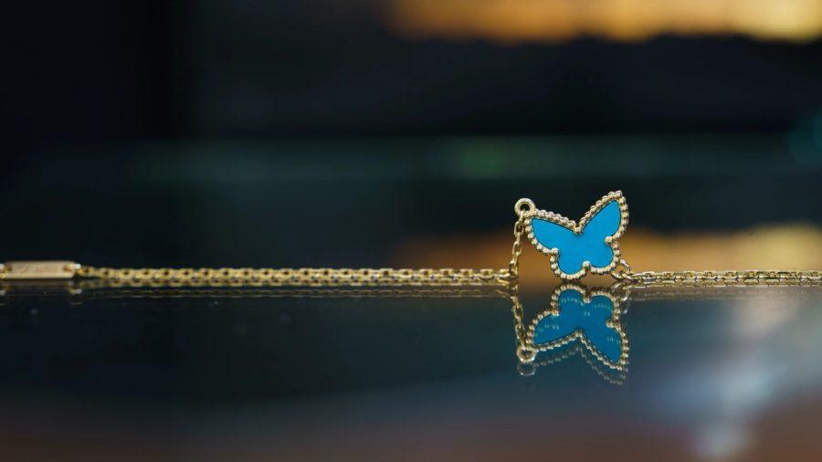 Van Cleef & Arpels BUTTERFLY TURQUOISE GOLD BRACELET
