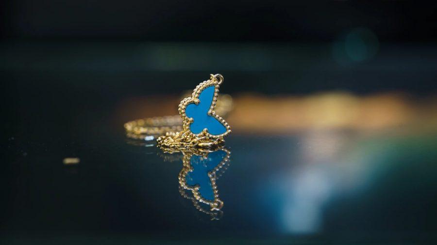 Van Cleef & Arpels BUTTERFLY TURQUOISE GOLD BRACELET