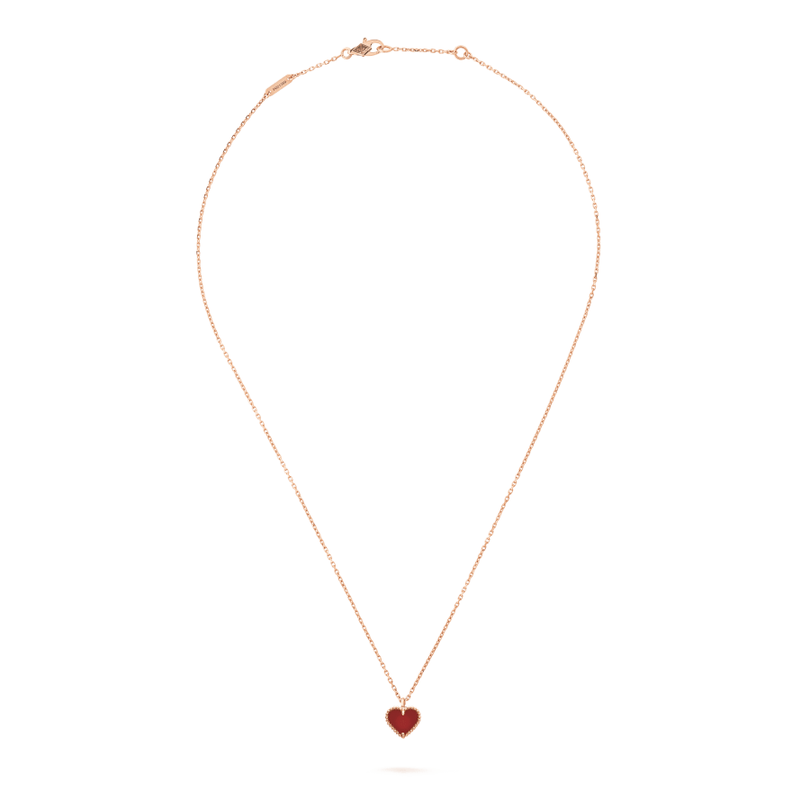 Van Cleef & Arpels SWEET CLOVER CARNELIAN HEART NECKLACE