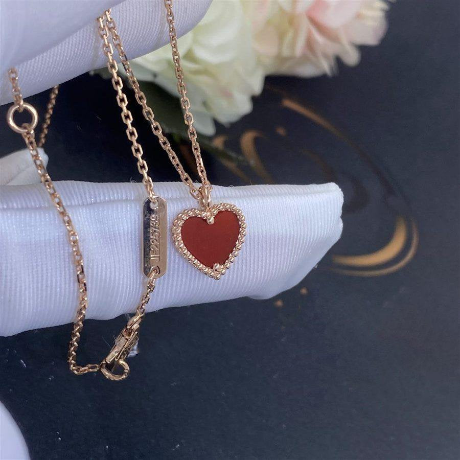 Van Cleef & Arpels SWEET CLOVER CARNELIAN HEART NECKLACE