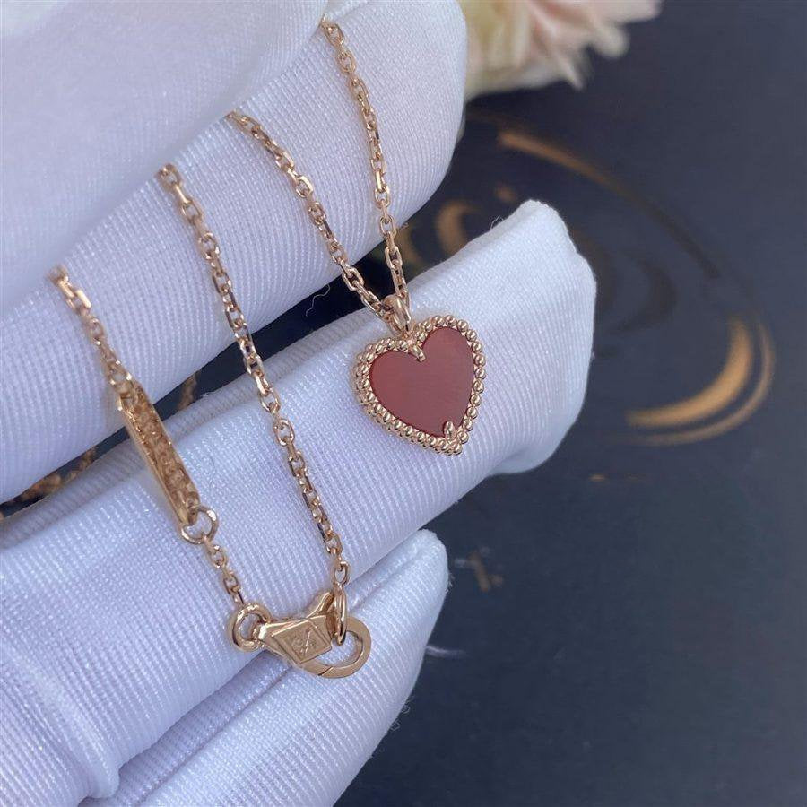 Van Cleef & Arpels SWEET CLOVER CARNELIAN HEART NECKLACE