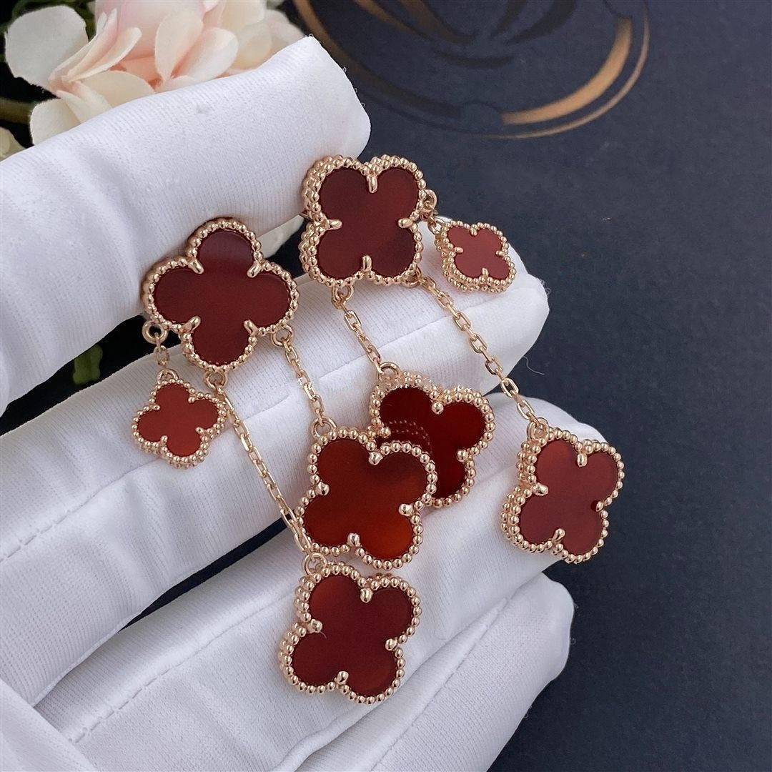 Van Cleef & Arpels CLOVER CARNELIAN 4 MOTIFS PINK GOLD