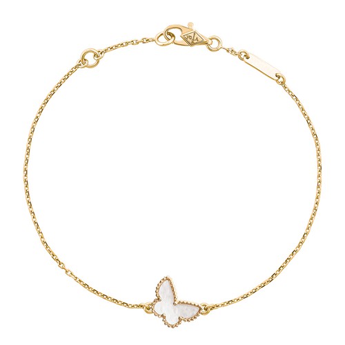 Van Cleef & Arpels BUTTERFLY DARK MOP GOLD BRACELET