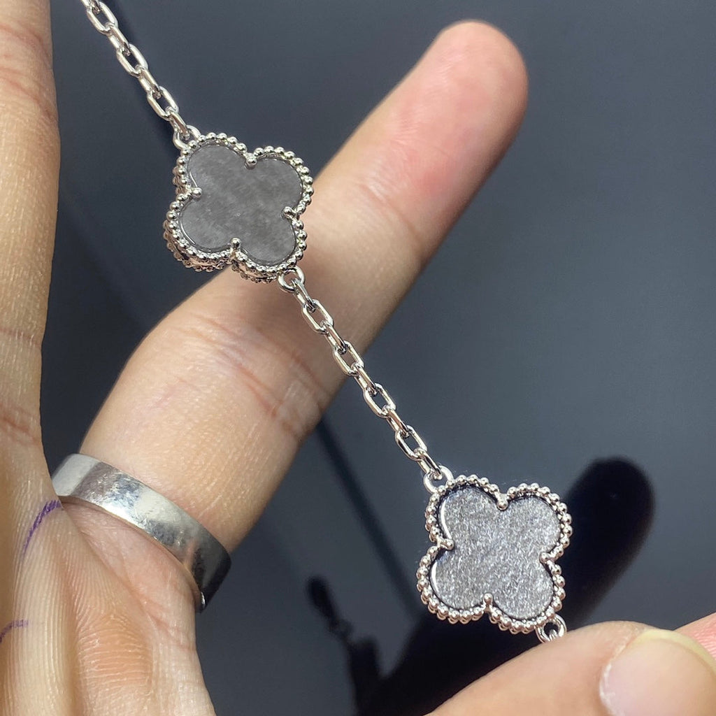 Van Cleef & Arpels CLOVER BRACELET 5 MOTIF DARK SILVER