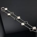 Van Cleef & Arpels CLOVER 10 MOTIF SILVER ONYX SILVER NECKLACE