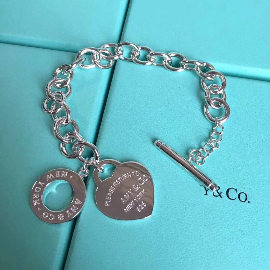 TIFFANY LOVE HEART PIN BUCKLE RETURN TO TIF SILVER BRACELET