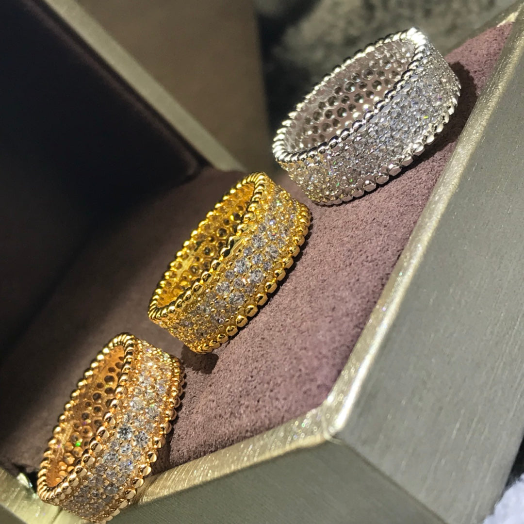 Van Cleef & Arpels PERLEE 3 ROWS DIAMONDS RING