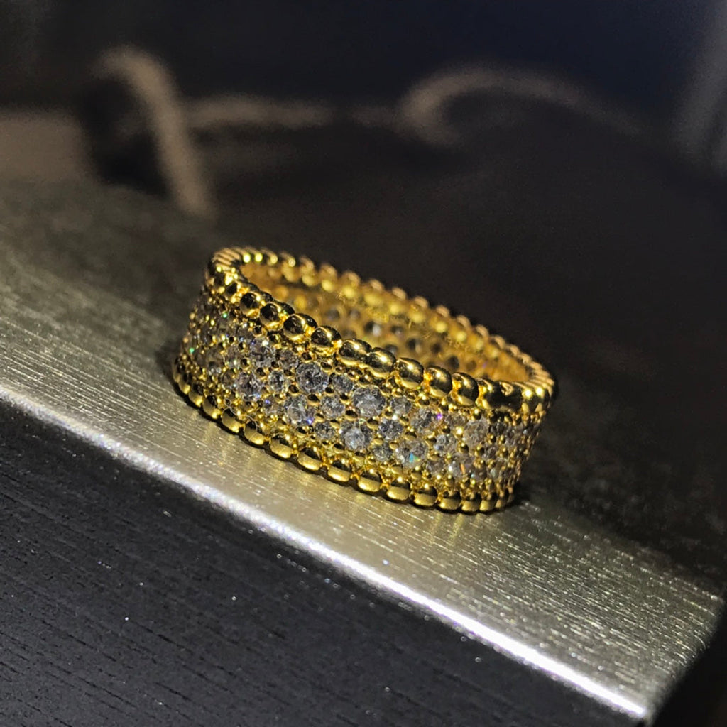 Van Cleef & Arpels PERLEE 3 ROWS DIAMONDS RING
