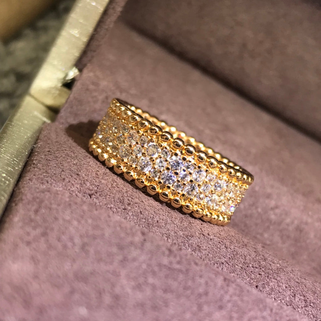 Van Cleef & Arpels PERLEE 3 ROWS DIAMONDS RING