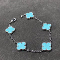 Van Cleef & Arpels CLOVER BRACELET 5 MOTIF BLUE SKY SILVER