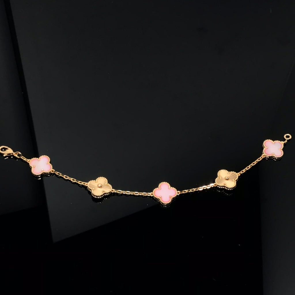 Van Cleef & Arpels CLOVER BRACELET 5 MOTIF PINK AND PINK GOLD