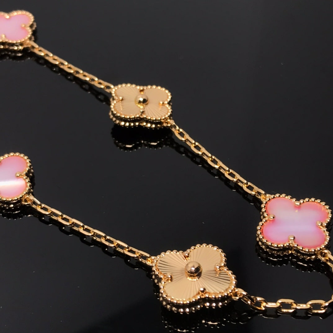 Van Cleef & Arpels VINTAGE PINK AND PINK GOLD NECKLACE 10 MOTIFS